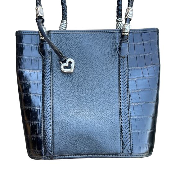 Brighton Black Croc-Embossed Leather Tote Bag A424072 - Picture 11 of 12